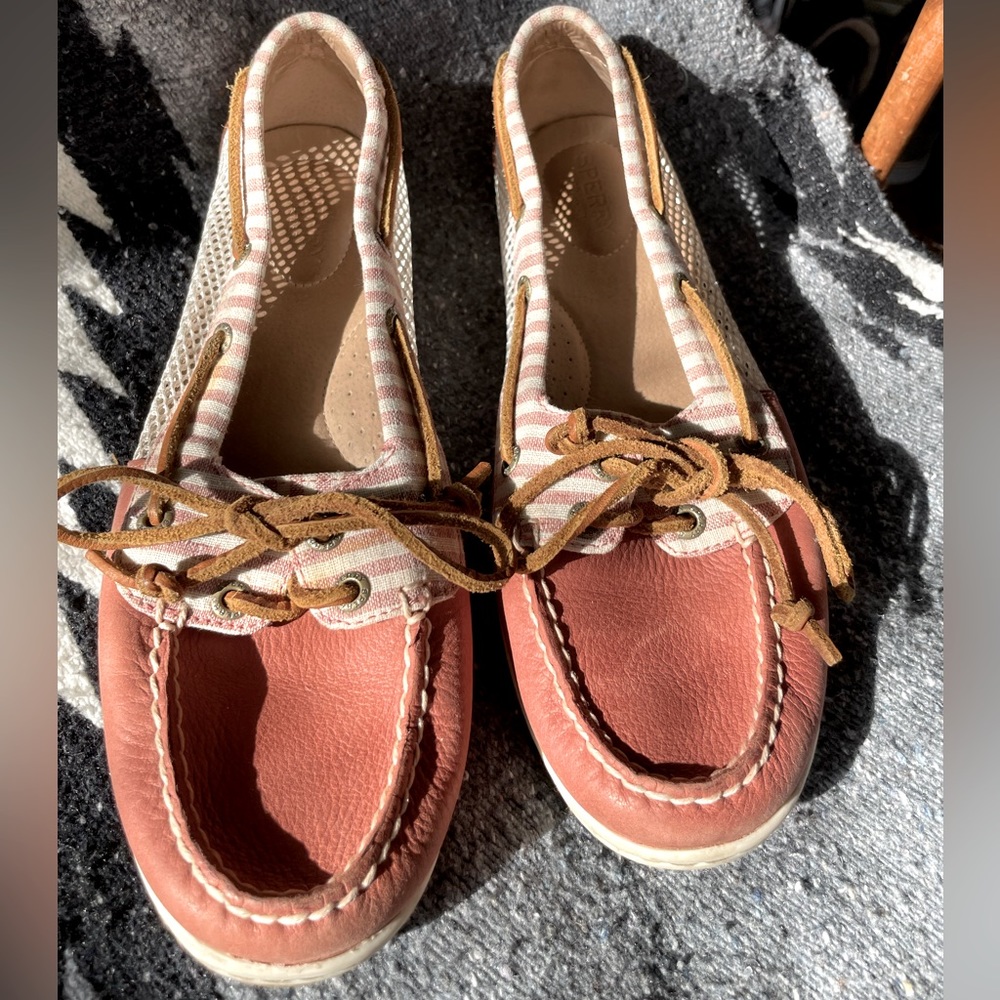 Sperry Top-Sider Angelfish in Linen/Washed Red/Platinum Boat Shoes Size 10